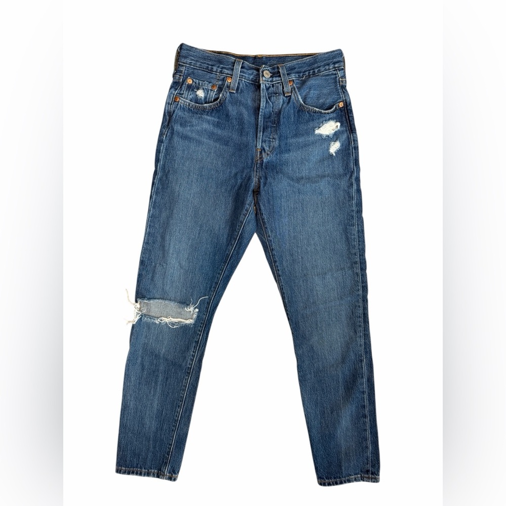 Levi’s 501 S Distressed Skinny Jeans Sz 25x28